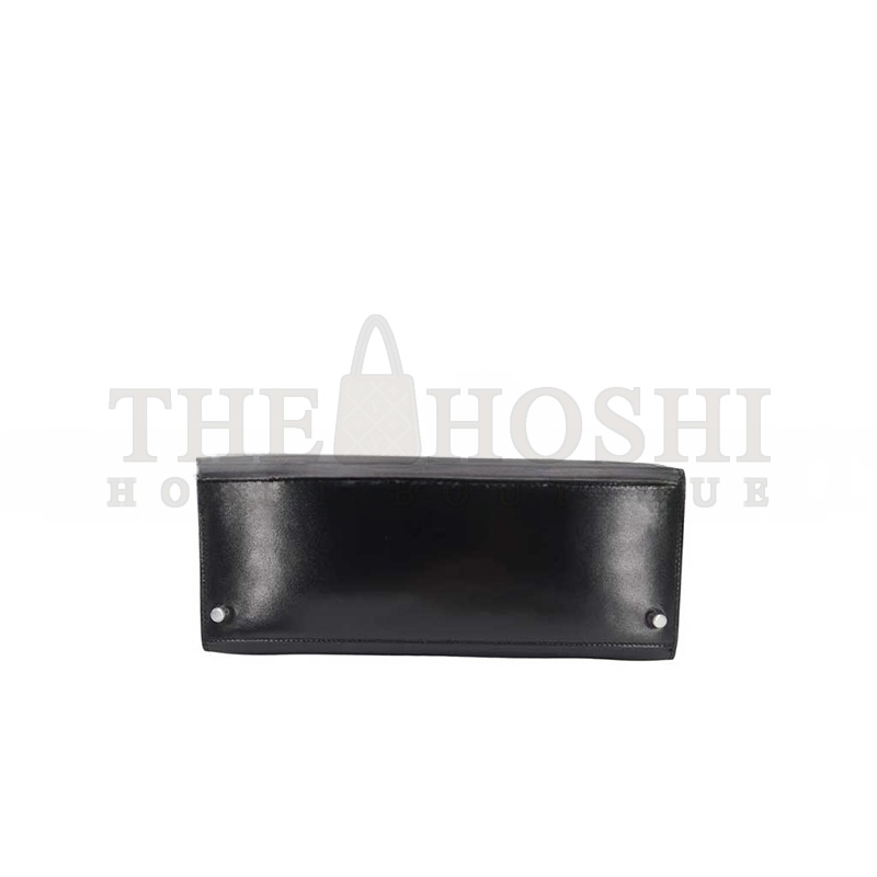 H**me5 KELLY 28 SELLIER BLACK BOX CALF LEATHER PALLADIUM HARDWARE (28*22*10cm) Master Quality